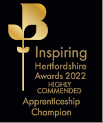 Inspiring Hertfordshire Awards 2022 Apprenticeship Champion Commended